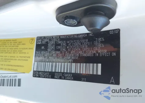 2008 Lexus Rx 350 z USA, uszkodzony, nr VIN 2T2GK31U18C028060